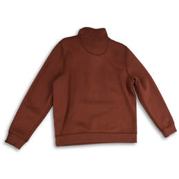 Womens Red Mock Neck 1/4 Zip Long Sleeve Pullover Sweatshirt Size L 12-14 alternative image