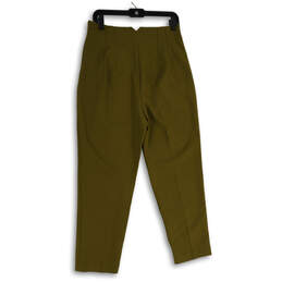 NWT Womens Green Pleated Slash Pocket Tapered Leg Dress Pants Size Large alternative image