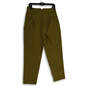 NWT Womens Green Pleated Slash Pocket Tapered Leg Dress Pants Size Large image number 2