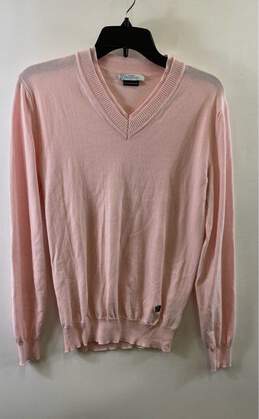 Versace Collection Men's Pink V-Neck Sweater- S