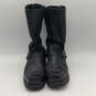 Mens Black Leather Oil Resistant Back Harness Zip Tall Biker Work Boots image number 1