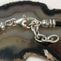 Designer Brighton Silver-Tone Leather Braided Lobster Clasp Bracelet 8.7g image number 3