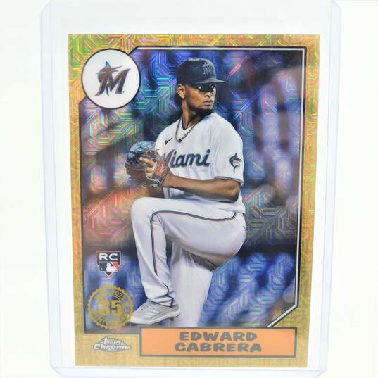2022 Edward Cabrera Topps Chrome Rookie Silver Pack Mojo Marlins image number 1