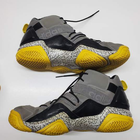Adidas Top Ten 2000 Grey Sun Yellow Kobe Bryant Mens Basketball Shoes Size 11 image number 4