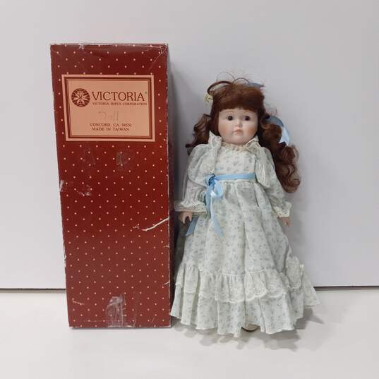 Vintage Victoria Impex Corp. 16” Porcelain Doll IOB image number 1
