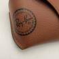 Ray Ban Womens Brown Leather Semi Hard Lightweight Snap Sunglasses Case image number 1