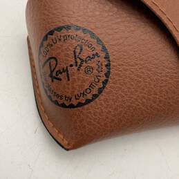 Ray Ban Womens Brown Leather Semi Hard Lightweight Snap Sunglasses Case