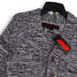 NWT Mens Black White V-Neck Long Sleeve Pockets Cardigan Sweater Sz Medium image number 3