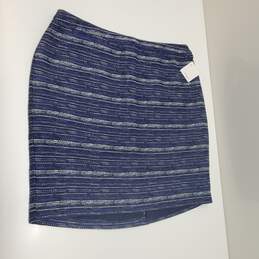 Wm Halogen Navy Blue White Pattern Skirt Sz 16 alternative image