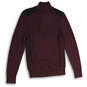 NWT Mens Purple Knitted Long Sleeve Mock Neck 1/4 Zip Pullover Sweater Sz S image number 2
