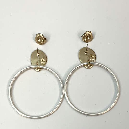 Designer Robert Lee Morris Soho Two-Tone Round Shape Classic Hoop Earrings image number 3
