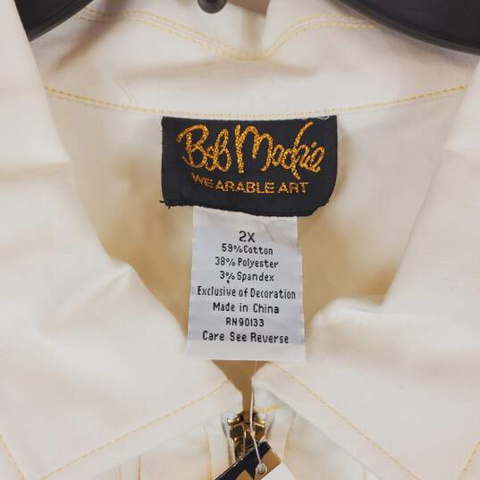Bob Mackie White Star Sequin Jacket 2X NWT image number 3