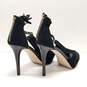 White House Black Market Adonia Black Chain Peep Toe Stiletto Heels Size 8.5 image number 4