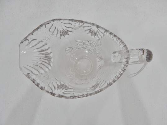 Vintage 10 Inch Floral Crystal Glass Pitcher image number 5