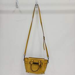 Coach Swagger Yellow Pebbled Leather Crossbody Purse