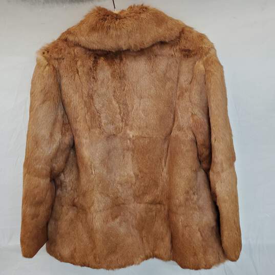 Wm VTG. Peking Fur Brown Coat Mid Length Sz M Hong Kong image number 4