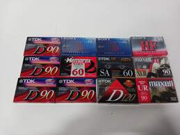 Lot of 12 Mixed Brand Blank Sealed Audio Cassettes