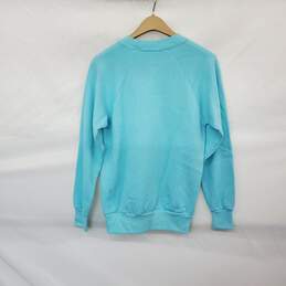 Pro Knit Vintage 1985 Turquoise Cotton Blend Bear Theme Sweatshirt WM Size M NWT alternative image