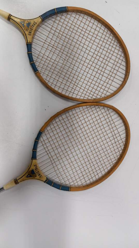 Pair of Vintage Spalding Tennis Racquets image number 5