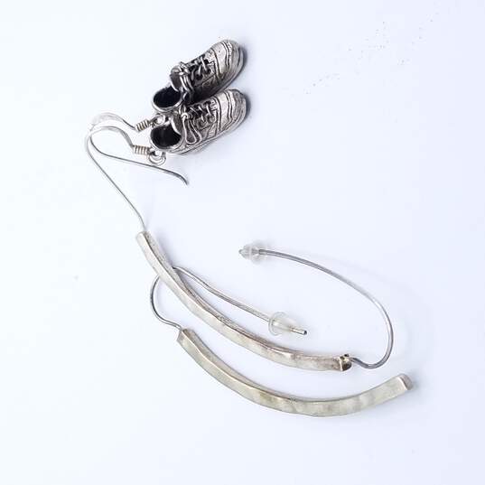 925 Silver Earrings Set Of 2 W/ Running Shoes image number 1