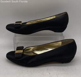 Authentic Salvatore Ferragamo Womens Black Leather Ballet Flats Size EUR 33.5