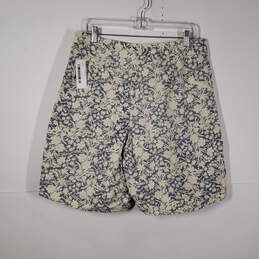 Mens Floral Regular Fit Drawstring Waist Zipper Pockets Swim Shorts Size 34 alternative image