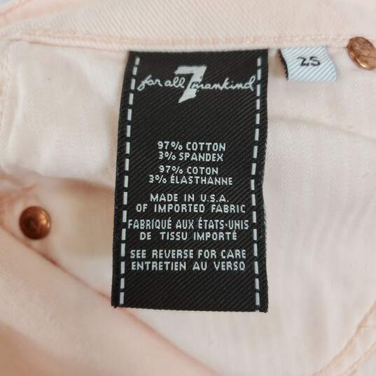 7 For All Mankind Women Pink Jeans Sz 25 image number 6