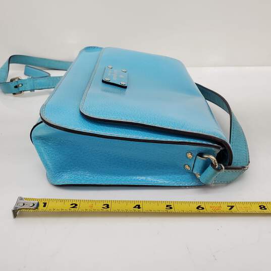 Kate Spade New York Light Blue Leather Crossbody Shoulder Bag image number 6