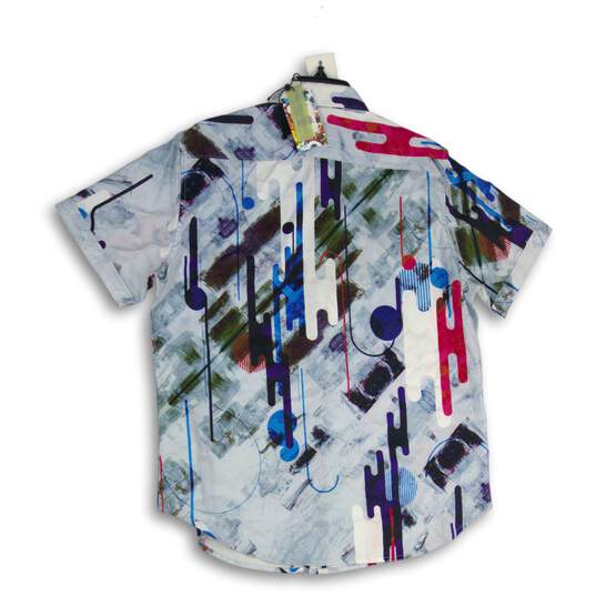 NWT Robert Graham Mens White Abstract Spread Collar Button-Up Shirt Size M image number 2