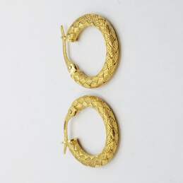 18K Gold Weave Hoop Earrings 3.1g