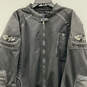 Mens Black Mesh Long Sleeve Front Pocket Full-Zip Motorcycle Jacket Size 4XL image number 3