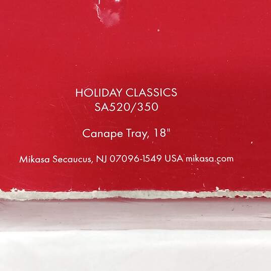 Mikasa Holiday Classics Canape 18" Crystal Tray IOB image number 10