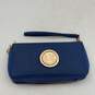 Michael Kors Womens Blue Gold Inner Various Card Slot Zip Around Wallet image number 2
