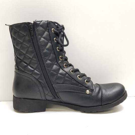 Buy the G By Guess Women's Byson Black Faux Leather Boots Size 8.5