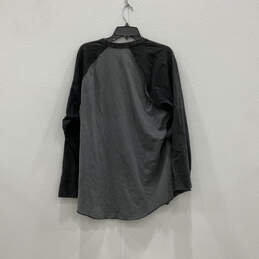 Mens Black Gray Graphic Print Long Sleeve Crew Neck Pullover T-Shirt Sz XL alternative image