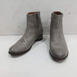 Frye Women's Gray Leather Side Zip Ankle Boots Size 7B