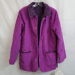 Bright purple corduroy quilted cotton jacket