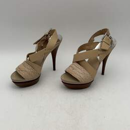 Michael Kors Womens Beige High Stiletto Heels Slingback Sandals Size 5 alternative image