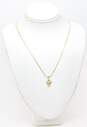 14K Yellow Gold 0.28 CTTW Round Diamond Cross Pendant Necklace 4.0g image number 3