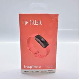 Fitbit NIB Inspire 2 Fitness Tracker With Heart Rate Black Case & Desert Rose Band
