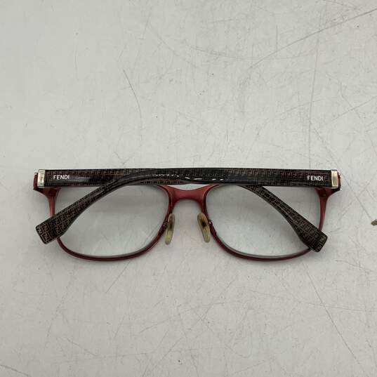 Fendi Womens Red Brown B-Shape Square Reading Glasses With Via Spiga Case image number 5