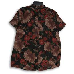Torrid Womens Multicolor Floral Mock Neck Short Sleeve Blouse Top Size 1 Plus alternative image