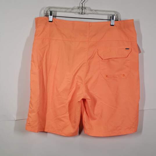 Mens Pockets Flat Front Drawstring Swim Board Shorts Size 36 image number 2