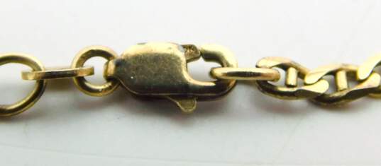 Vintage 10k Yellow Gold Red Spinel Etched Charm Bracelet 4.8g image number 3