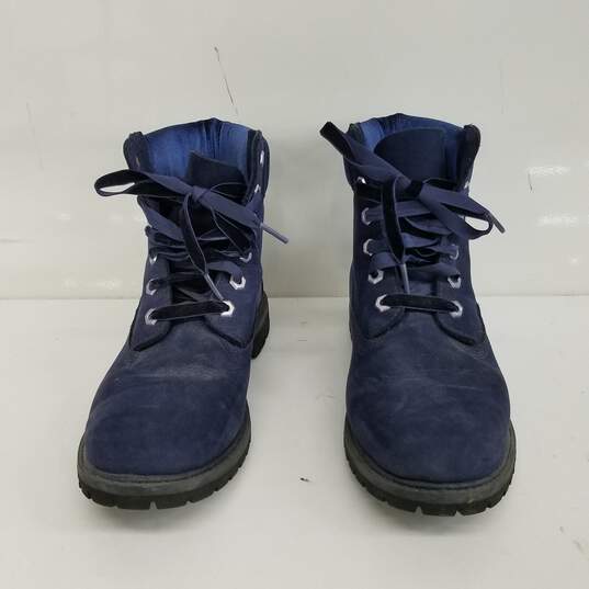 Timberland Velvet Limited Edition Boots Blue Size 9.5 image number 6