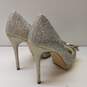 INC International Concepts Silver D'orsay Karee Rhinestone Pointed Toe Stiletto Pump Heels Shoes Size 8 M image number 4