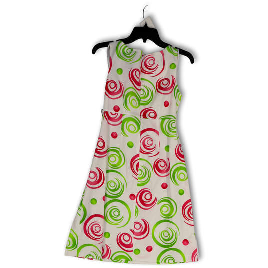 NWT Womens Multicolor Spiral Print Sleeveless Back Zip A-Line Dress Size 6 image number 2