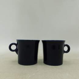 VTG Fiestaware Cobalt Blue Ring Handle Coffee Mugs Set of 4 alternative image