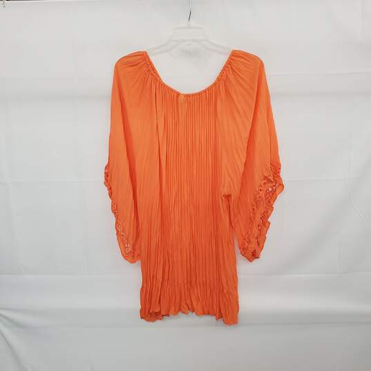 Catherine's Orange Pleated Pullover Dress WM Size 4X NWT image number 2