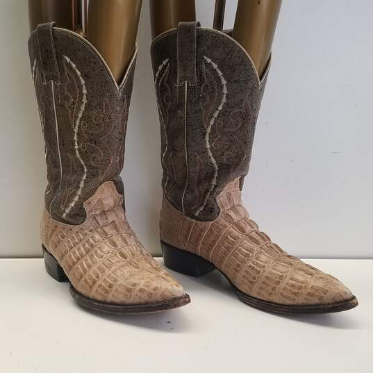 Gran Lider Croc Embossed Leather Western Cowboy Boots Men's Size 6.5 M image number 3